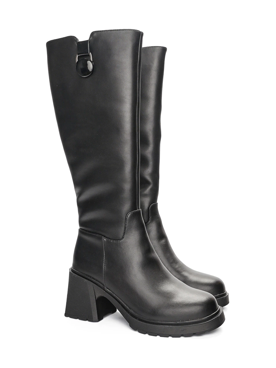 Сапоги кожаные на каблуке